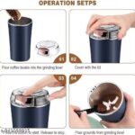 Blue electric coffee and spice grinder, product view 2